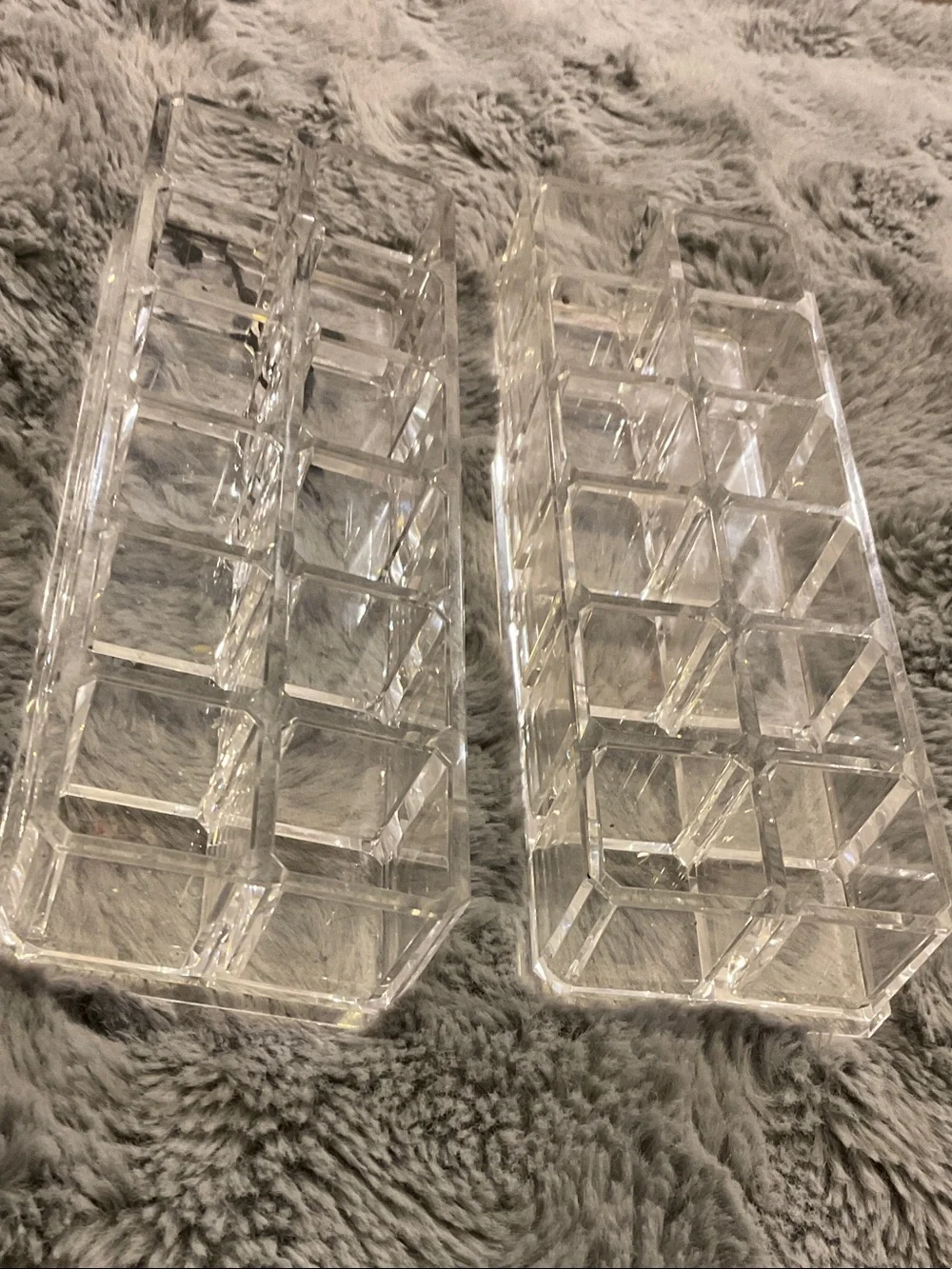 2 Clear Acrylic Multi-Slot lipstick & Accessory Organizer - Transparent